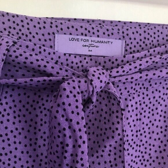 Love for Humanity Women's Purple Polka Dot Skort Size M Lightweight Casual NWT - Picture 3 of 11